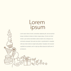 Invitation to a party or birthday party. Vector illustration.
