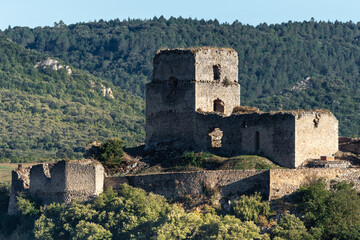 Castle of Ocio , ruins of a medieval castle of Kingdom of Navarre in Inglares Valley, Alava in Spain