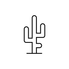 Wild cactus vector linear icon.