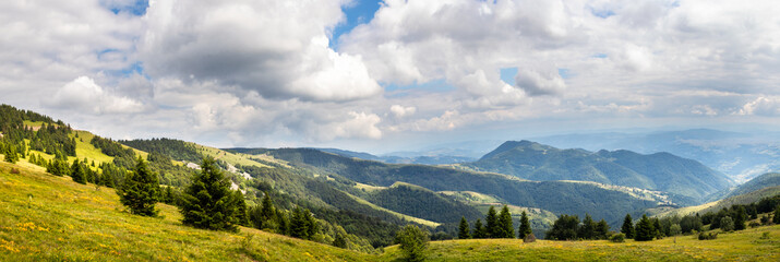 Obraz premium Beautiful hills, forest and meadows on Golija mountain in Serbia