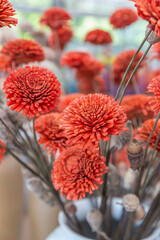 Handmade fake flowers for interior decoration