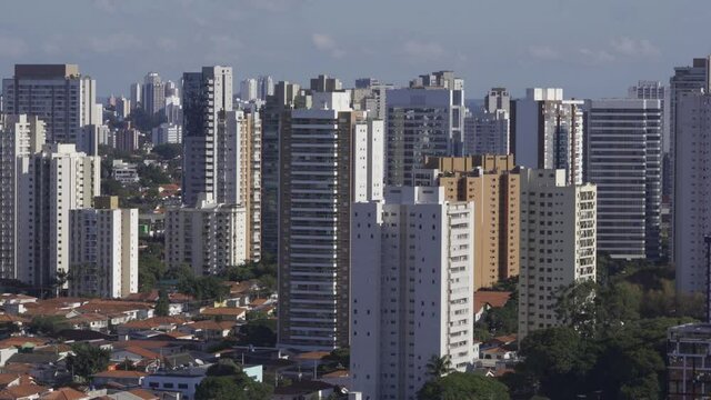 Great cities at day. Sao Paulo city, Brazil. South America. Brooklin district.
