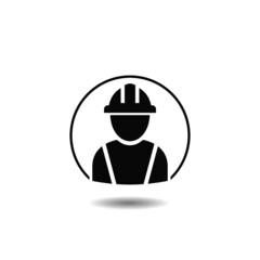 Worker icon with shadow