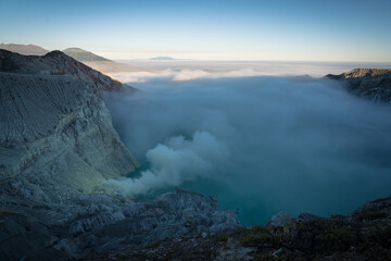 Fototapeta na wymiar A view from Ijen Volcano, Java, Indonesia