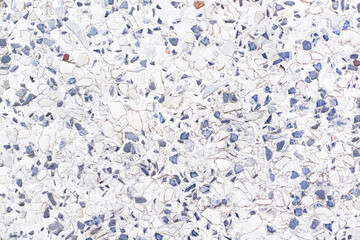 Old terrazzo texture or polished stone floor abstract blue white background