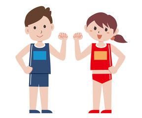 Obraz premium 陸上選手 男女 スポーツ