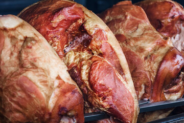 delicious pork hams cooked