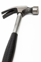 hammer with rubber handle on white background