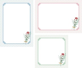 a background image with an ornamental rim on a heart-shaped background and a tape-mounted leaf.Vector source for moving and editing individual images.