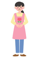 ポーズをとっている保育士の女性