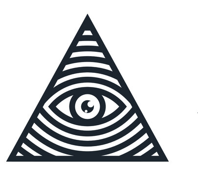 Masonic Illuminati Symbol, Eye in Triangle Sign. Vector Illustration