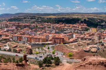 Obraz premium Aerial view of the city of Teruel in Spain