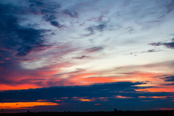 Blue-orange sky at sunset