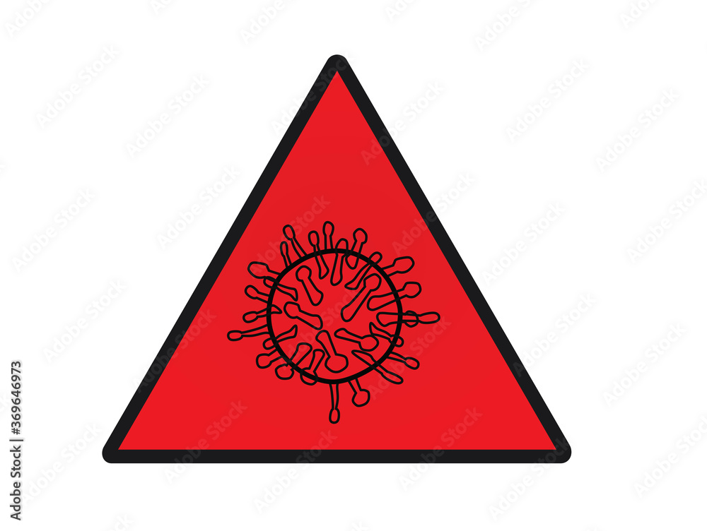 Wall mural coronavirus. covid 19 warning sign. vector