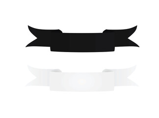 Black and white ribbon. vector illustration