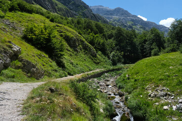 path in the mountain area of the gran sasso and monti della laga italy