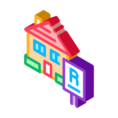 Fototapeta premium house rent icon vector. isometric house rent sign. color isolated symbol illustration