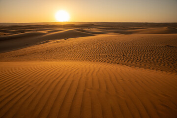 Oman A'Sharqiyah desert in sunset