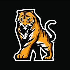 tiger animal mascot vector illustration logo