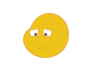 Depressed and sad emoticon with hands on face.vector illustration