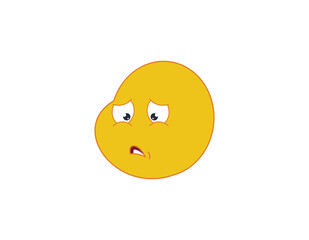 Depressed and sad emoticon.vector illustration