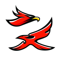 Phoenix sport logo design template. Vector Illustration