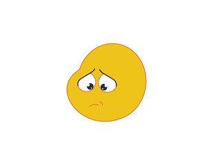 Depressed and sad emoticon with hands on face.vector illustration