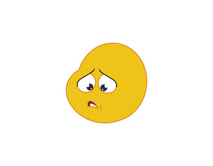 Depressed and sad emoticon.vector illustration