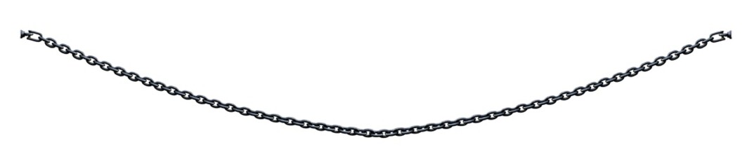 Forged metal chain fence isolated on white background. Design element with clipping path