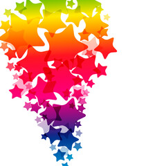 Rainbow stars  border, vector  texture, carnival bright decoration card.