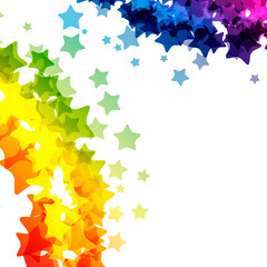 Rainbow stars  border, vector  texture, carnival bright decoration card.