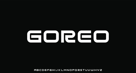 goreo, bold futuristic unique font vector