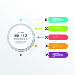Vector infographic label template with icons. 5 options or steps. Infographics for business concept. Can be used for info graphics, flow charts, presentations, web sites, banners, printed materials.