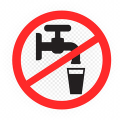 do not drink water sign symbol
