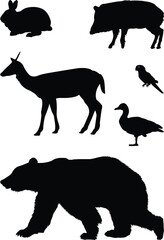 silhouettes of animals vector