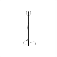 Fishing Harpoon Icon, Spear Shape Instrument Used In Fishing