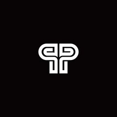 PP monogram logo with abstract line