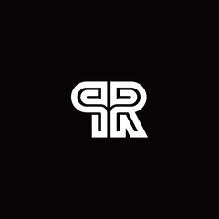 PR monogram logo with abstract line