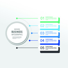 Vector infographic label template with icons. 5 options or steps. Infographics for business concept. Can be used for info graphics, flow charts, presentations, web sites, banners, printed materials.
