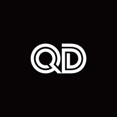 QD monogram logo with abstract line