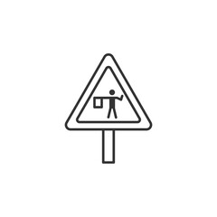 Road Flagger Modern Simple Outline Vector Icon