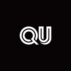 QU monogram logo with abstract line