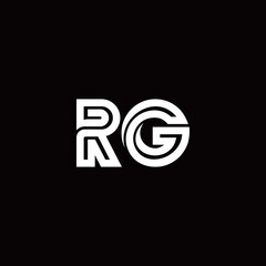 RG monogram logo with abstract line