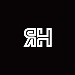 Obraz premium RH monogram logo with abstract line