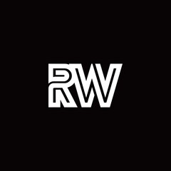 Obraz premium RW monogram logo with abstract line