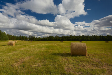 haystacks on a picturesque day