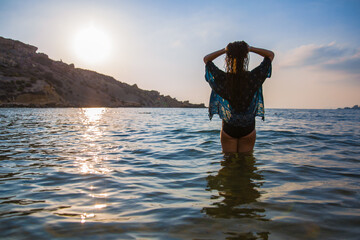 Silhouette of Young Ballet Dancer at the Beach