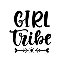 Girl Tribe. Hand written lettering design