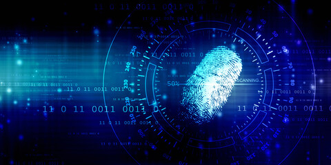 Fingerprint Scanning Technology Concept 2d Illustration