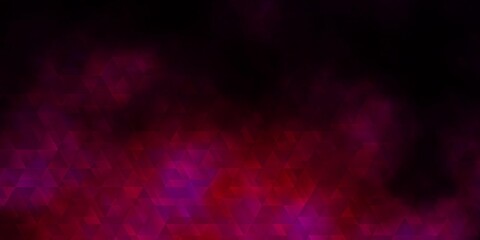 Dark Pink vector template with lines, triangles.